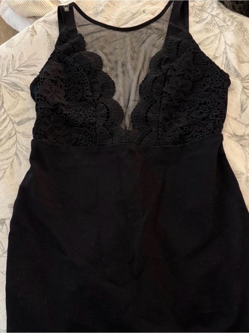 Lulu's Black Lace Mesh Mini Dress
